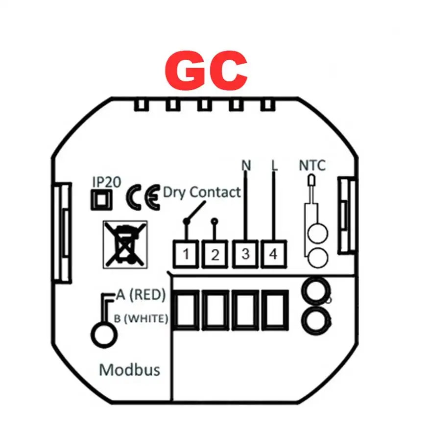 220V 24V Dry Contact Thermostat for Boiler Heating/Isolation Voltage/Passive Switch By WIFI ZIGBEE Modbus MATTER Remote Adjust