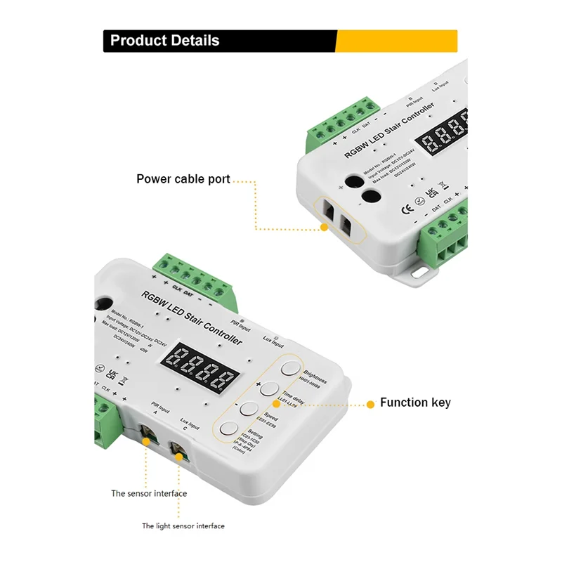 Lichtsensor Schakelaar Controller Menselijk Lichaam Sensor Traplichtcontroller Rgbw Kleurrijke Stap Licht Intelligente Controller