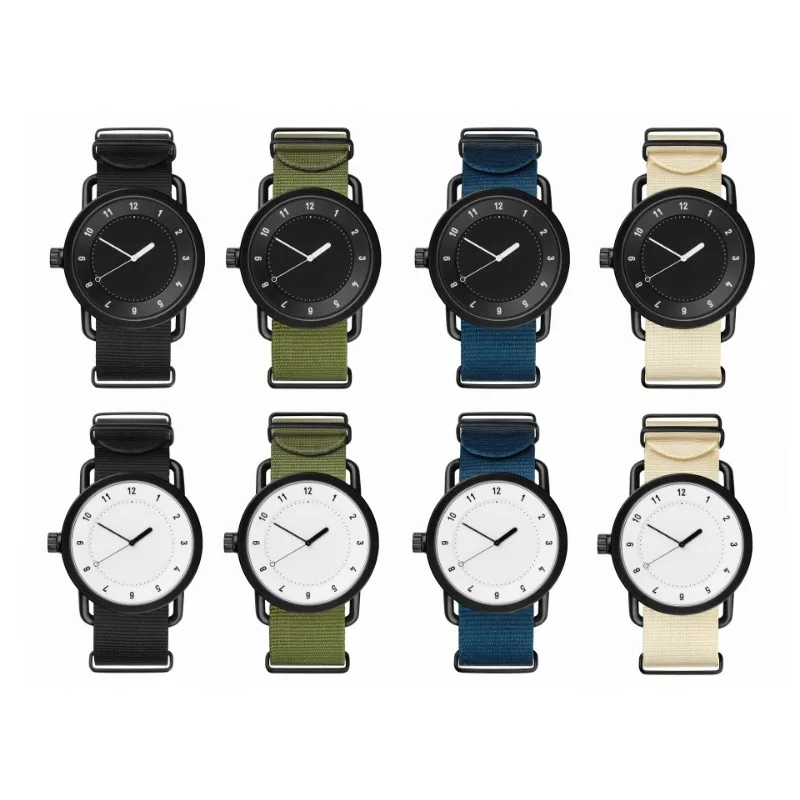 Simples Canvas Nylon Band Watch, Europeu e Americano Retro Fino Estudante Quartz Watch