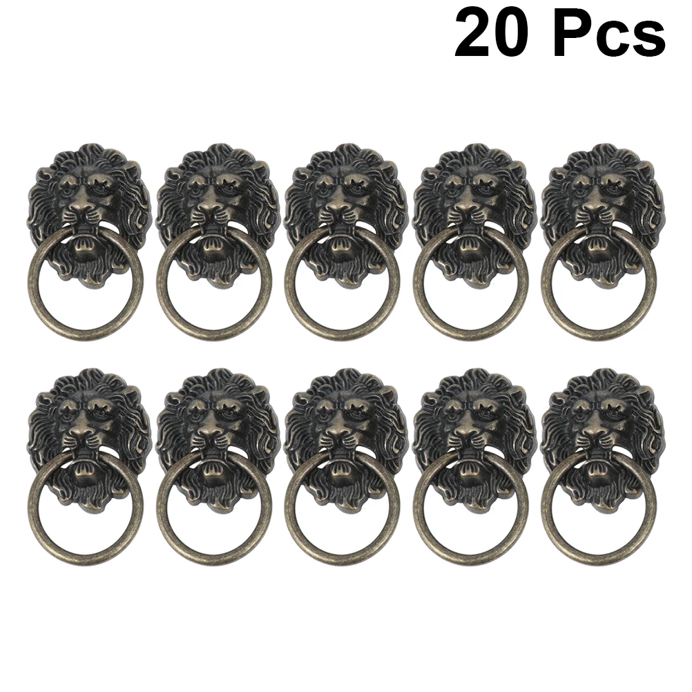 

2 set Drawer Pull Handles Cabinet Lion Head Knobs Zinc Alloy Door Puller For Kitchen Cupboard Chest Dresser Durable Replacement