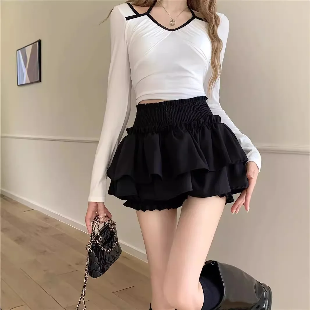 

Women's Clothing Ballet style midi skirt women summer Korean new high waist slimming design sweet spicy cake puffy short Skirts