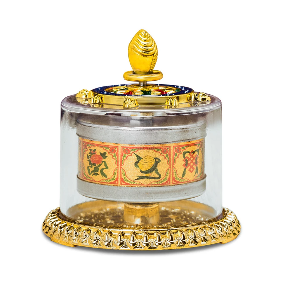 Car mounted finger twisting prayer wheel, eight-auspicious scripture rotating cylinder, Acrylic car ornaments, Decorative crafts