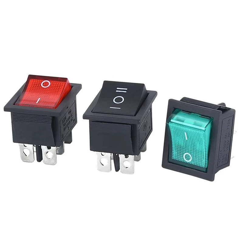 Latching Rocker Switch Power Switch I/O 4 Pins 6 Pins with Light 16A 250VAC 20A 125VAC KCD4 2/3position