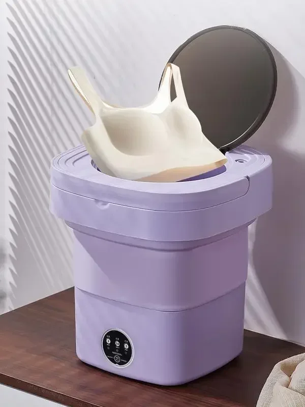 เครื่องซักผ้าพับแบบพกพาขนาด 11 ลิตร, พับได้ความจุขนาดใหญ่สีม่วง, เครื่องซักผ้าขนาดเล็ก, เสื้อผ้าเด็กและเสื้อผ้าขนาดเล็ก