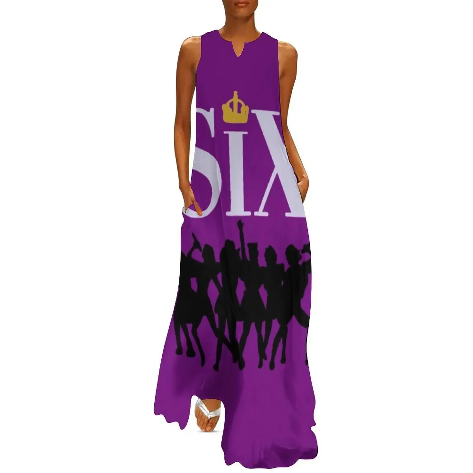 

six the musical playbill Long Dress luxury evening dresses 2025 summer clothes for women Elegant gown Dress