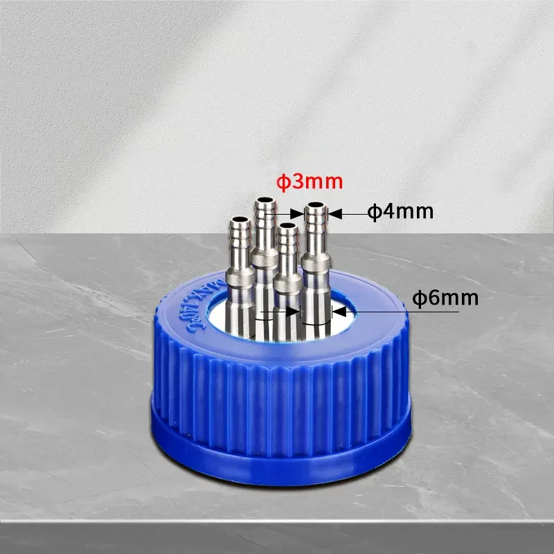 Xin Tester Lab Single-pass Two-way Three-way Four-way Refill Bottle Cap Stainless Steel + PP Reagent Bottle Cap