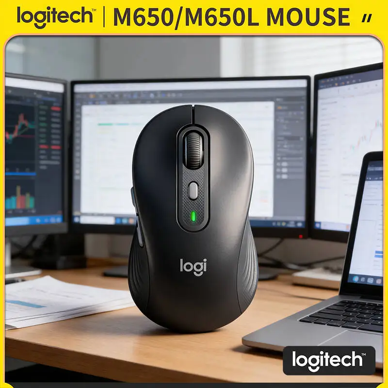 

Logitech M650/M650L Signature Mouse - Wireless, Silent Clicks, Rubber Side Grips, 400-4000 DPI for Speed & Precision