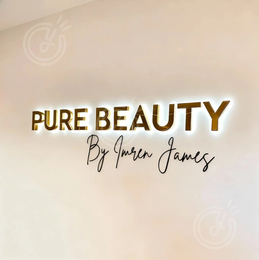 Custom Business Sign Letters 3D Salon LED Signboard Hangul Backlit Large Metal Aesthetic Illuminated Logo Advertising Clinic Lit