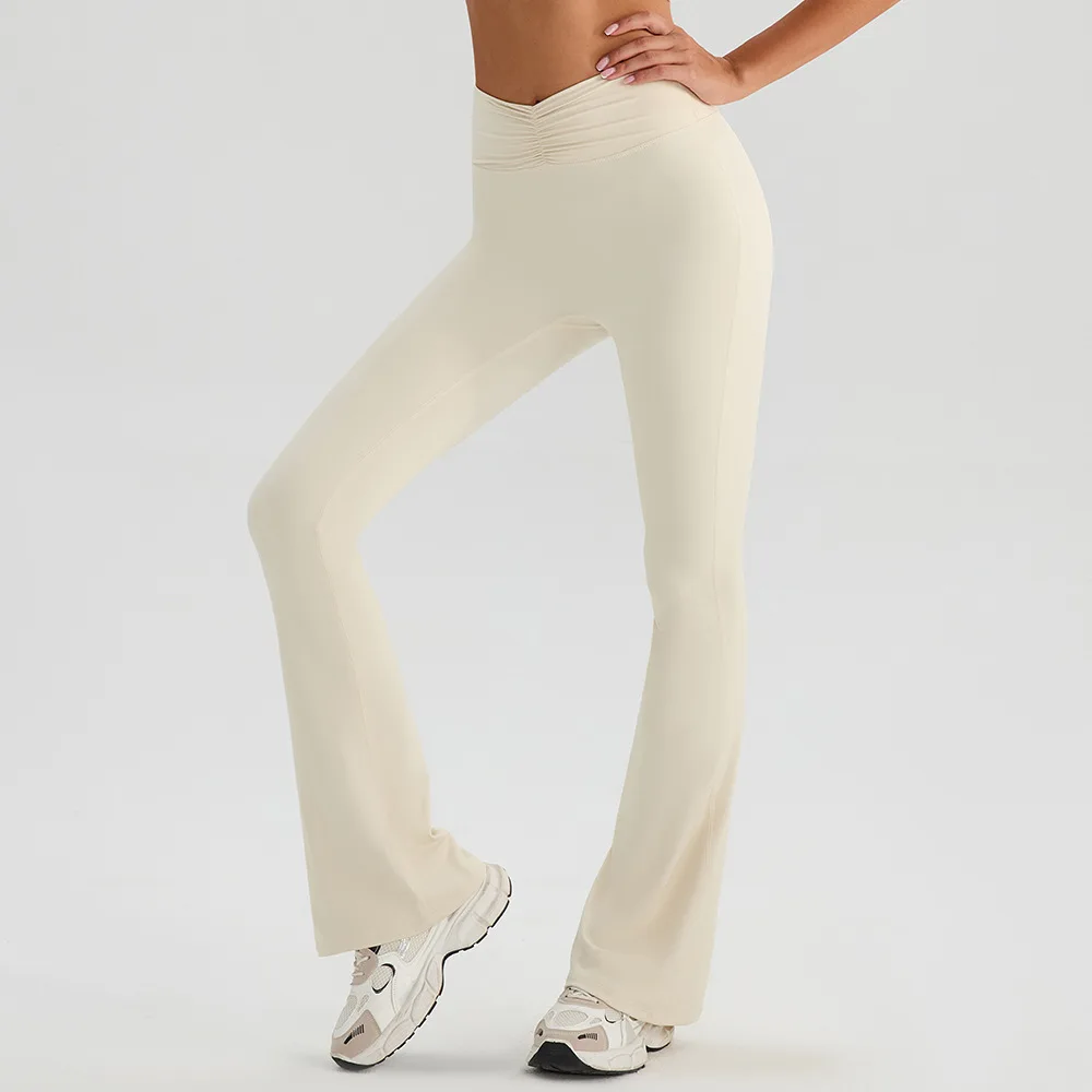 

Брюки для йоги с высокой талией, женские длинные брюки для бега, дышащие, облегающие, расклешенные, трансграничные, Sensa...