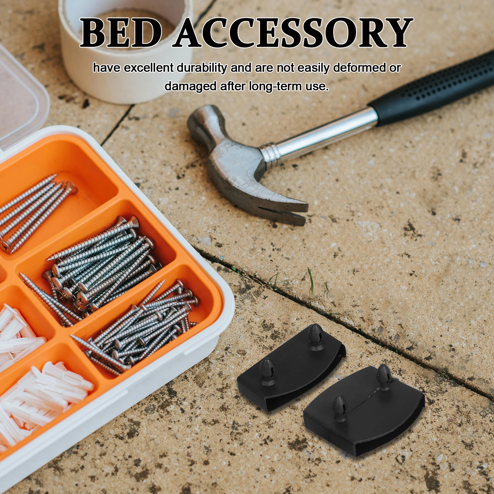 

1 set Black Plastic Bed End Caps Furniture Accessories Durable Replacement Parts For Office Chair Sofa Bed Frame