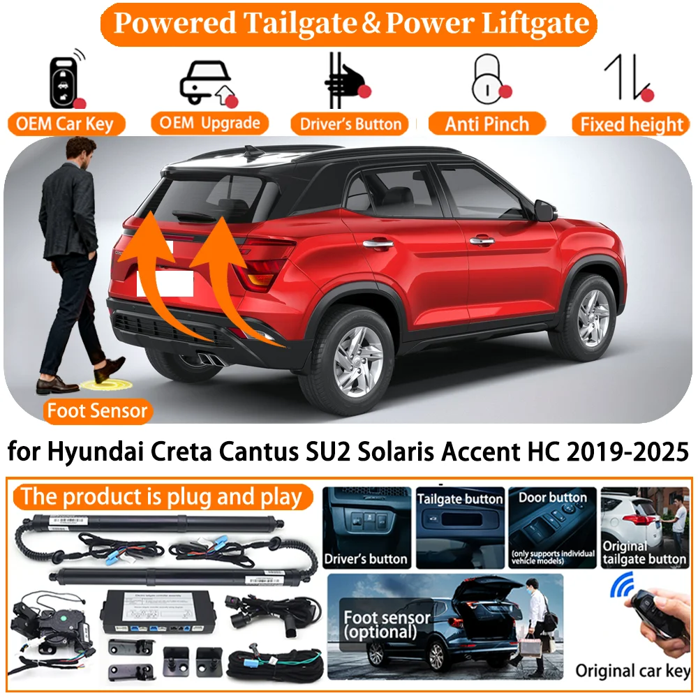 Car Smart Powered Tailgate system for Hyundai Creta Cantus SU2 Solaris Accent HC 2019-2025 Automatic Electric Power Tailgate kit