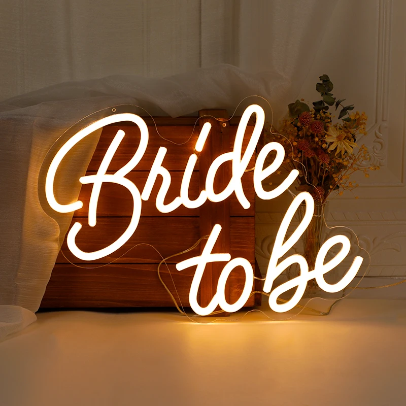 

Bride To Be Neon LED Transparent Acrylic Sign Light USB With Switch For Gift Home Room Birthday Wishes Party Wedding Wall Decor