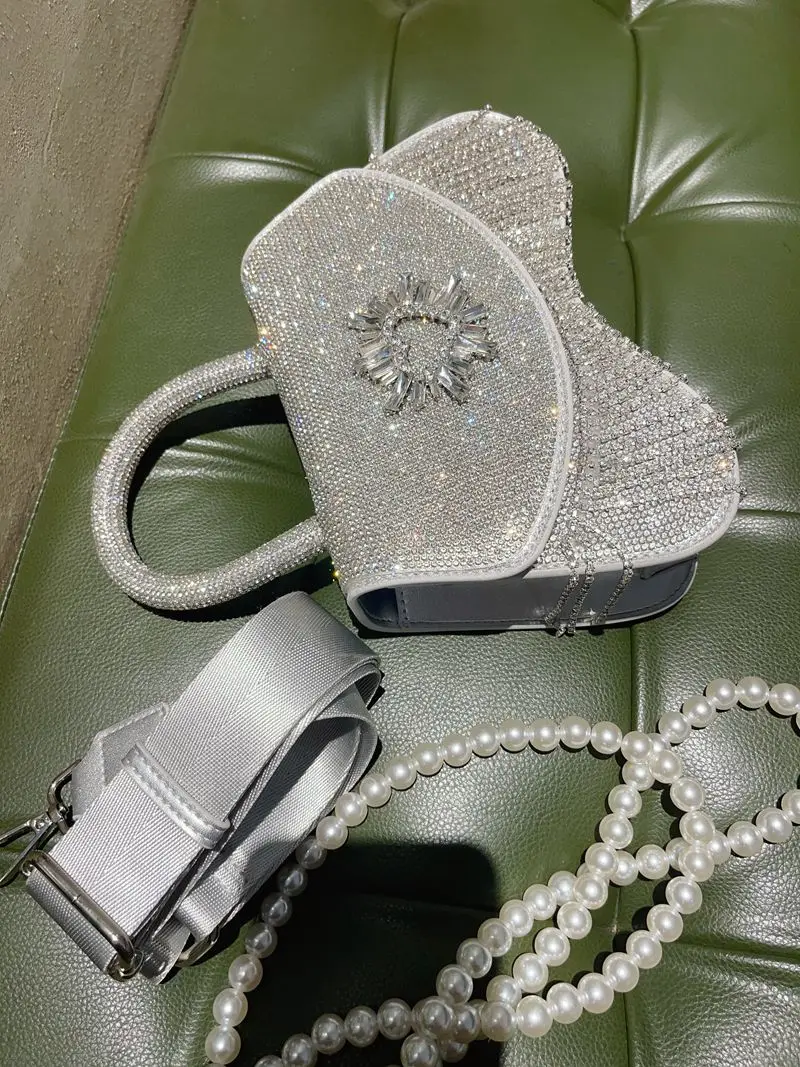 Вечерняя сумка с блестящими стразами и бриллиантами, роскошная блестящая женская сумка с кисточками, кошелек-клатч для свадебной вечеринки, сумка через плечо