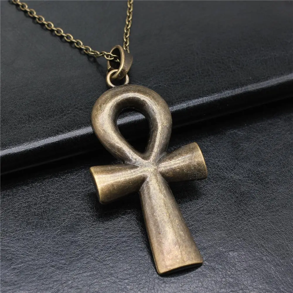 تميمة الموضة الكلاسيكية البسيطة الصليب المصري عنخ الحياة رمز قلادة قصيرة طويلة سلسلة القلائد مجوهرات للرجال النساء #3