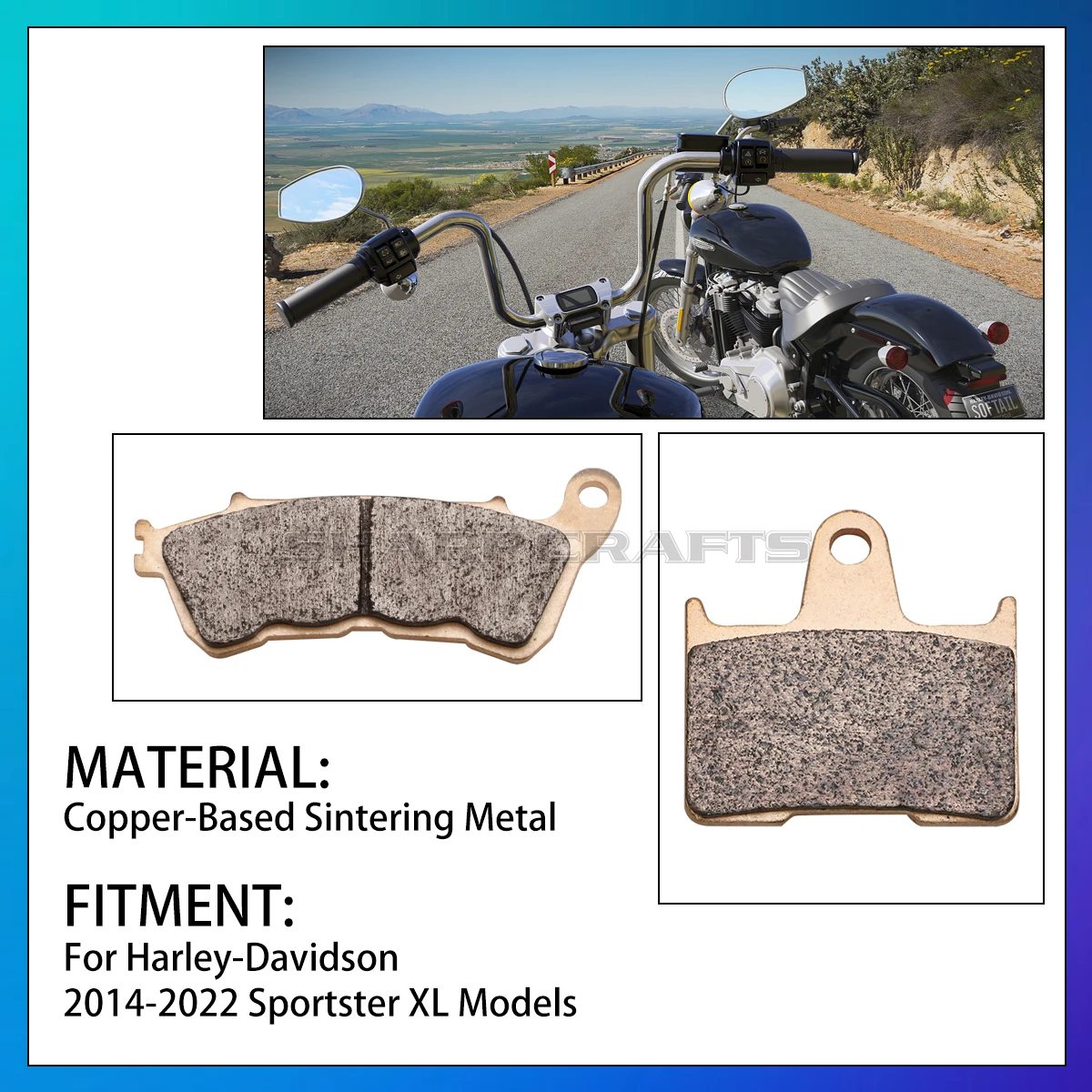 Metal Sintered Front Rear Disc Brake Pads For HARLEY DAVIDSON Sportster XL883 XL1200 Forty-Eight Seventy-Two Motorcycle Parts
