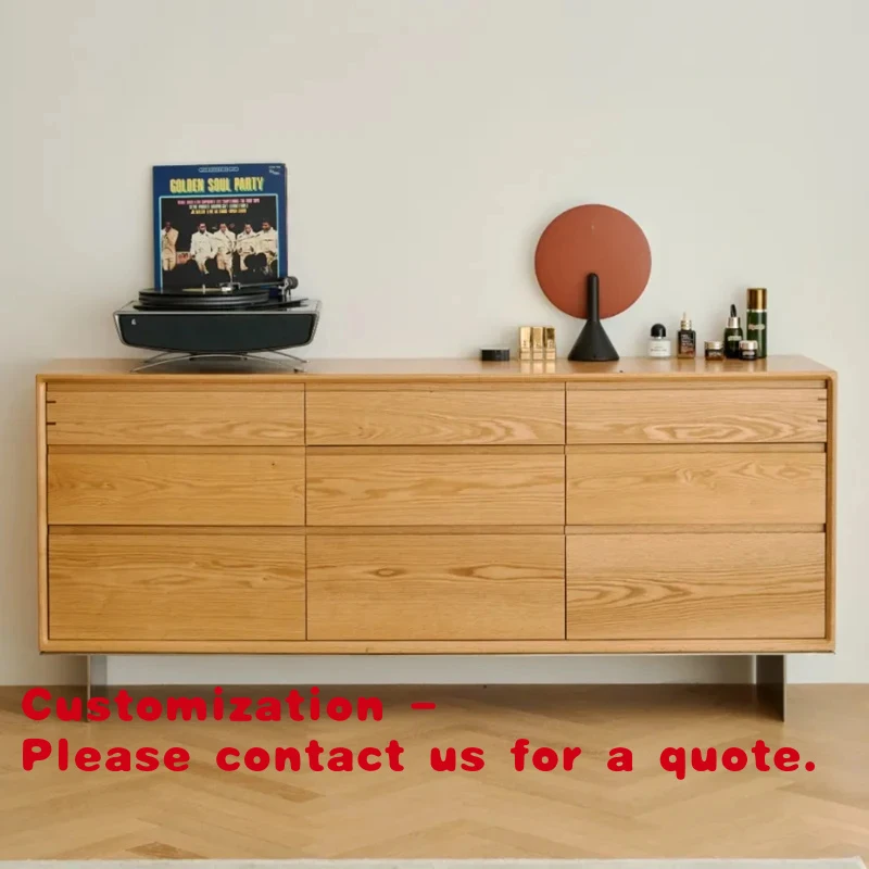 custom.OEM ODM Modern Solid Wood Storage Cabinet Large Capacity Space Saving Sideboard Nordic Style Living Room Furniture Multi-