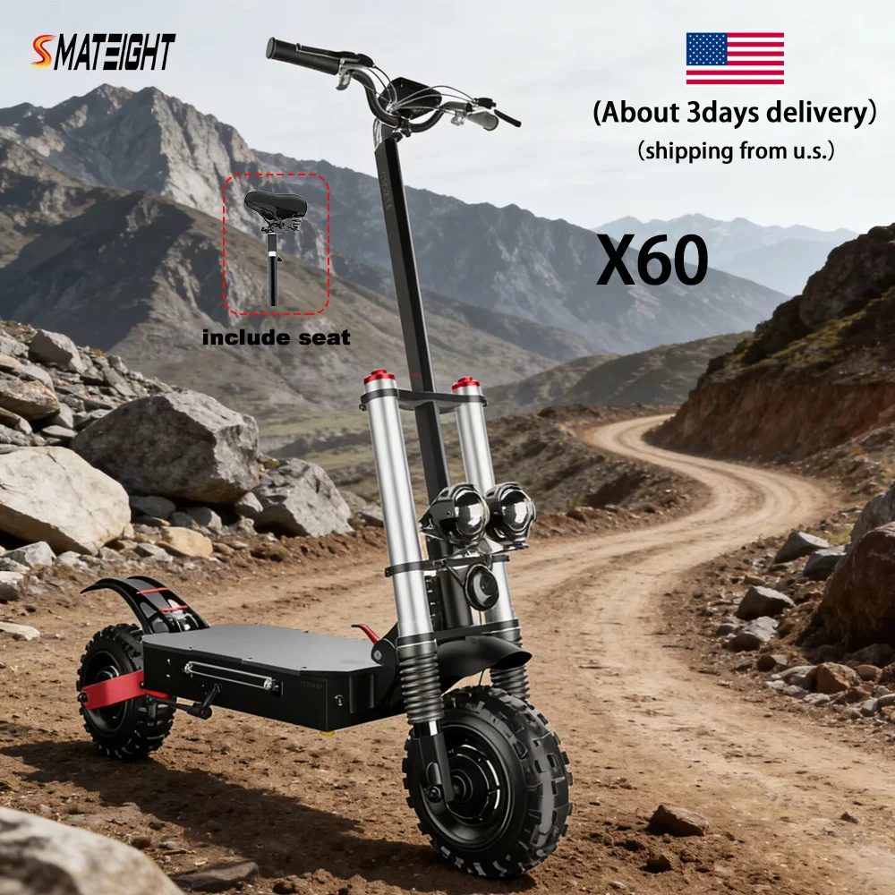 

X60 Escooters for Adults 6000W High Power Electric Scooter Disc Brake with EABS Folding EScooter escooters with Seat
