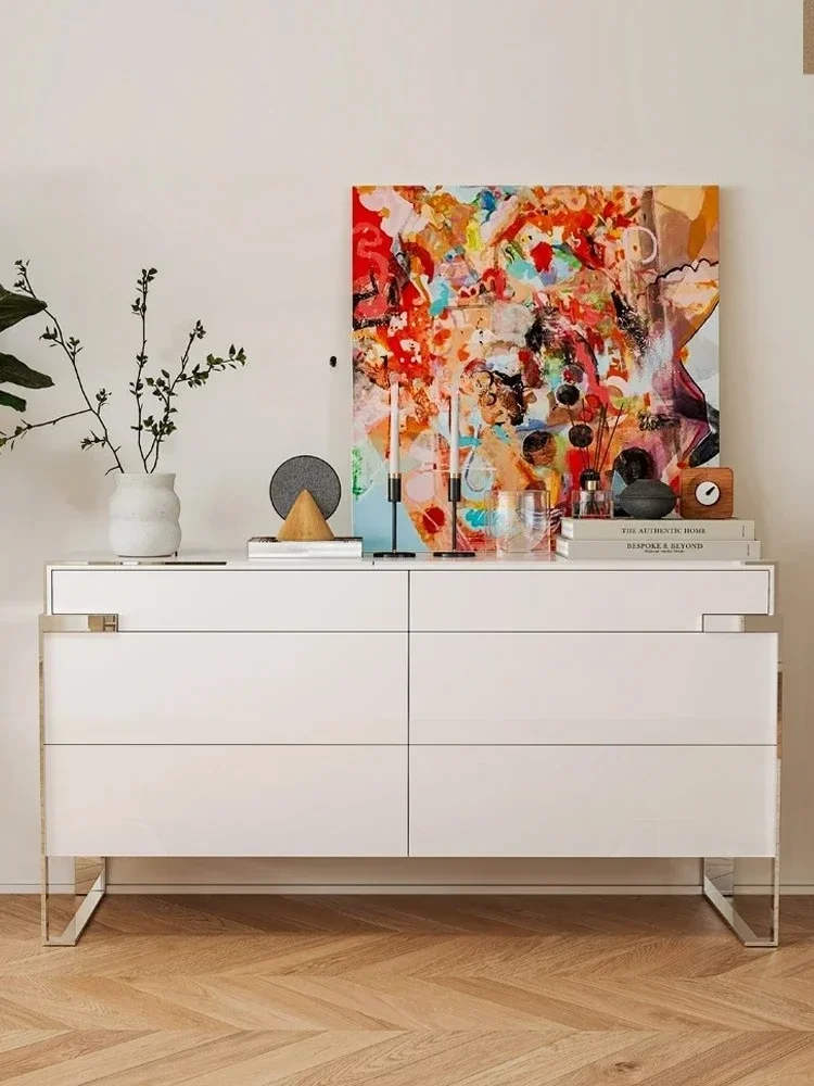 

B light luxury entrance cabinet minimalist six chest cabinet bedroom simple light locker bedroom TV cabinet