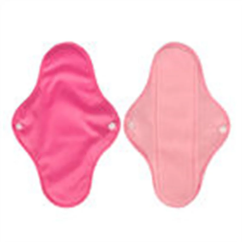 Pink Fleece Sanitary Pad Set 5pcs Cloth Menstrual Pads Reusable Washable Sanitary Pad Waterproof Solid PUL With 1 Storage Bag