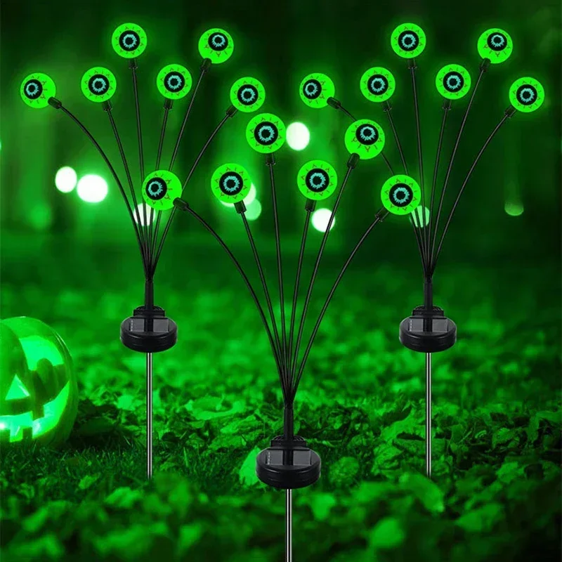 

1/2/4/8PCS Outdoor Solar Eyeball Lamp Green Light Ghost Eye Plug-in Halloween Horror Decorative Lawn Lamp Atmosphere Lamp