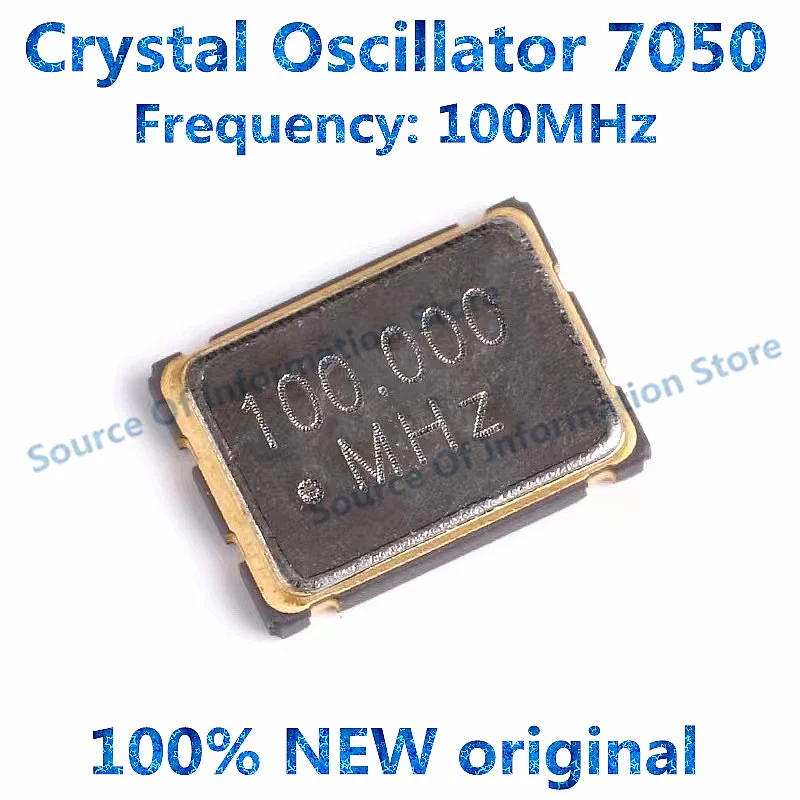 10Pcs, Crystal Oscillator, 4-pin Resonator, 7050, 100MHz, ± 25PPM, 3.3V, 5x7mm, 5070