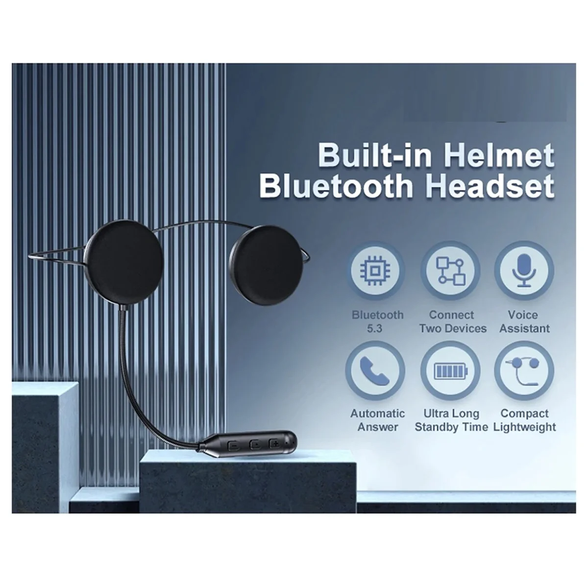 S1 بلوتوث 5.3 دراجة نارية خوذة سماعات سماعة BT اللاسلكية موتو ستيريو البيني يدوي بطارية طويلة