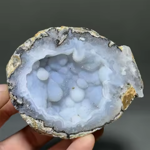 Agate Crystal Cave Egg-Shaped Natural Mineral Specimen Meditation Therapy Reiki Witchcraft Collection Home Decoration Gift