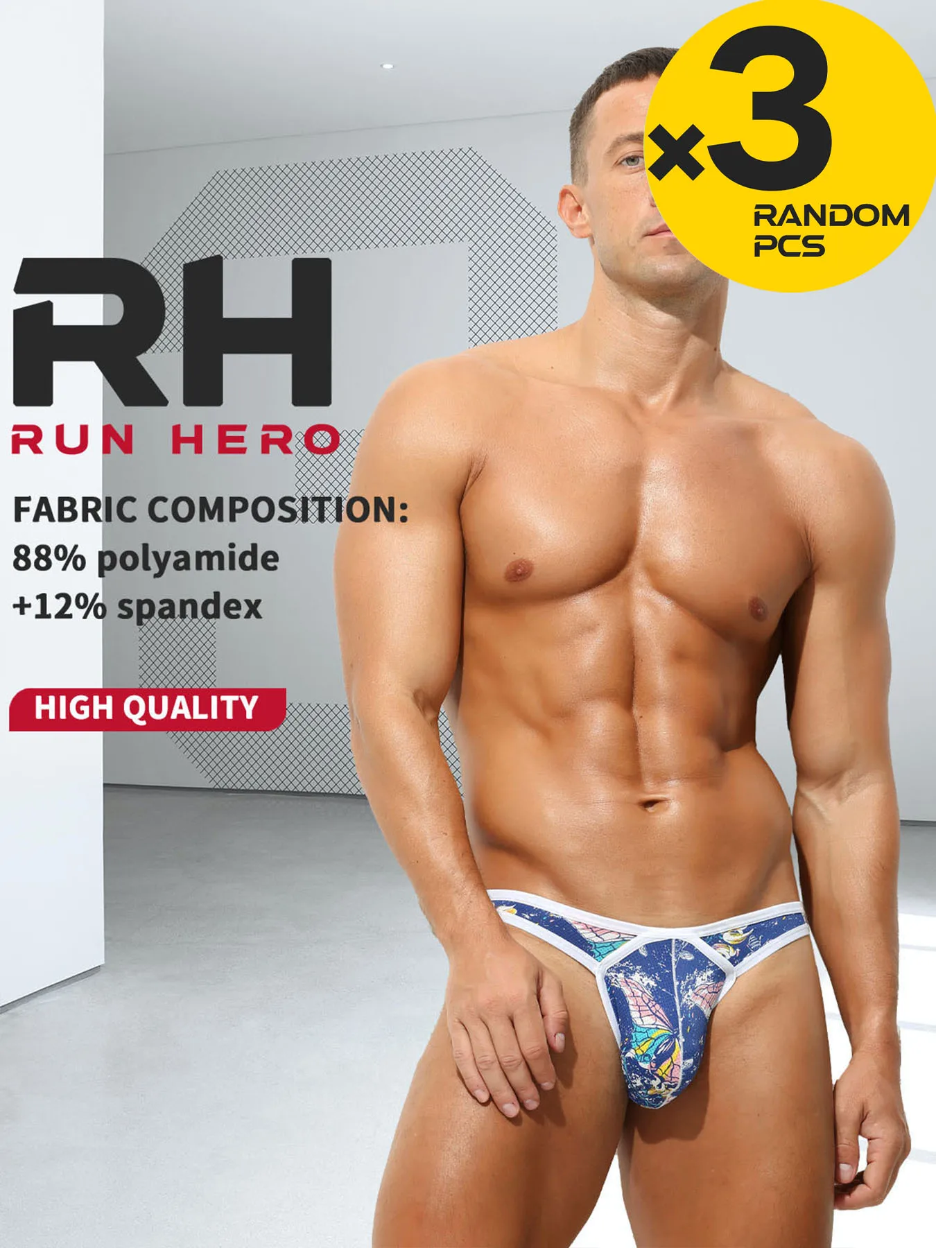 

Men Sexy Briefs Low Waist Breathable Printing Underpants Underwear Comfortable Penises Bag Men's Panties 2/3/4PCS S M L XL