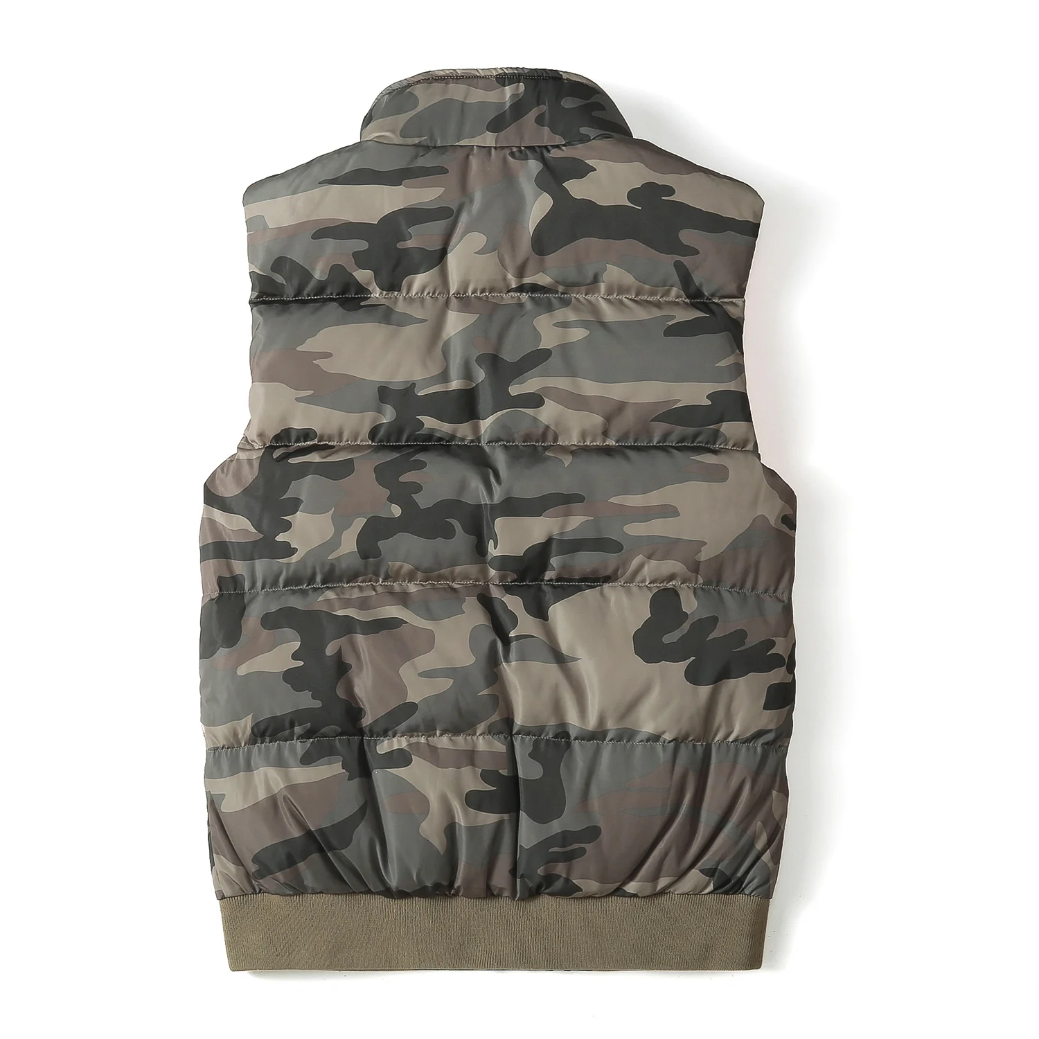 Men's Camo Puffer Vest Winter Plus Size Loose Thick Warm Stand Collar Sleeveless Down Gilet Quilted Camouflage Waistcoat