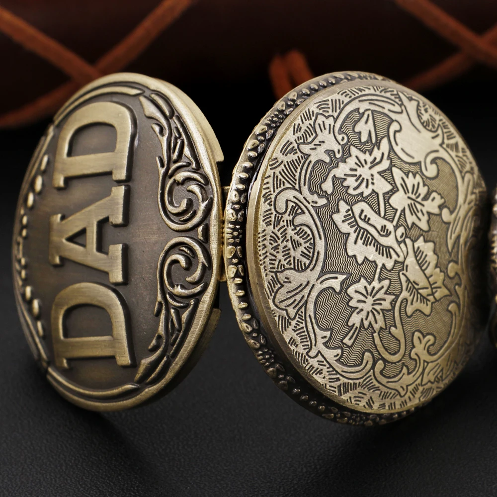 الكلاسيكية أبي منحوتة كوارتز ساعة الجيب ريترو شهم سيدة قلادة قلادة ساعة رقمية أفضل هدية عيد الأب #6