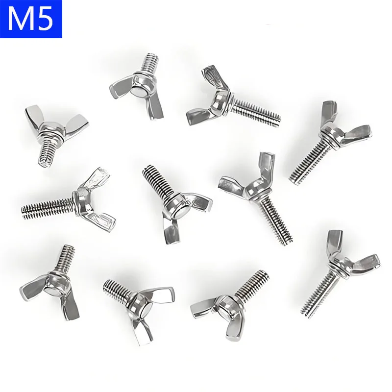 M5 - 0.8 5mm 304 Stainless steel  Wing Bolts Wingbolt Nut Butterfly Screw A2 DIN 316