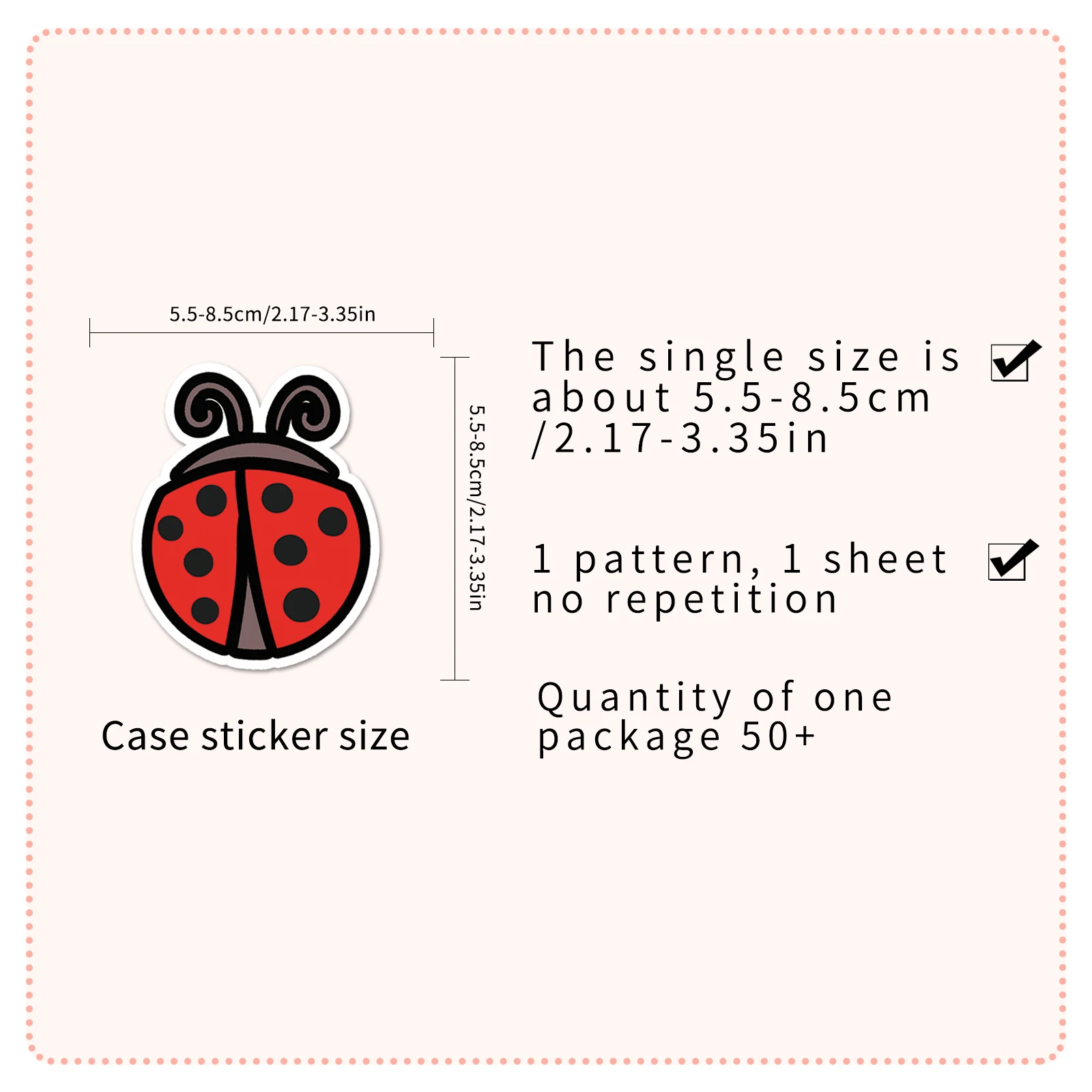 50pc Ladybug series Cartoon Cute Graffiti Stickers Suitcase Laptop Guitar Skateboard Personalized Decoration Stickers