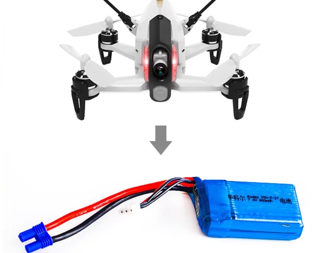 Batteria 7.4V 800mAh 30C per Walkera Rodeo 150 Racing Drone Quadcopter Pezzi di ricambio Accessori Dimensioni 53mm * 30mm * 15mm