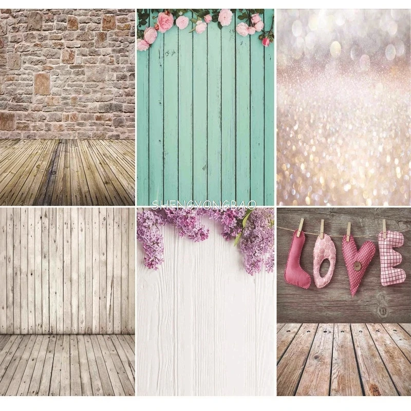 

SHENGYONGBAO Digital Printed Photography Backdrops Brick Wall and floor Theme Photo Studio Background NN-01