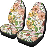 Boho Floral Car Accessories Car Seat Covers Bucket Seats Protector Women Full Set 2 Pcs Set Front Car Seat Cover Universal