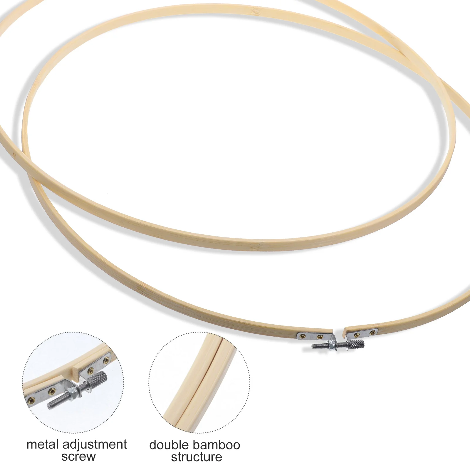 40Cm Bamboo Embroidery Hoop Set Diy Circle Frame For Cross Stitch Handmade Sewing Kit Traditional Tool Embroidery Accessories