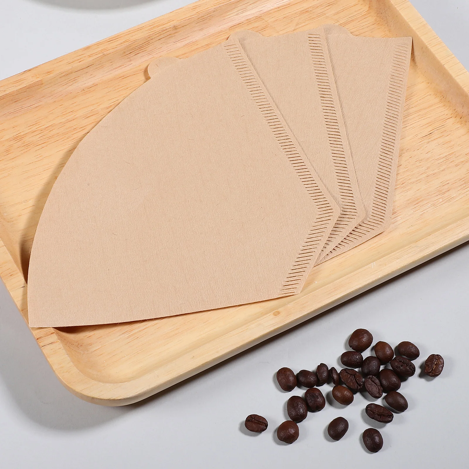 

200Pcs Fan Shape Coffee Strainer Disposable Filters for Drip Maker Improve Taste Gift Accessories Coffee Filter