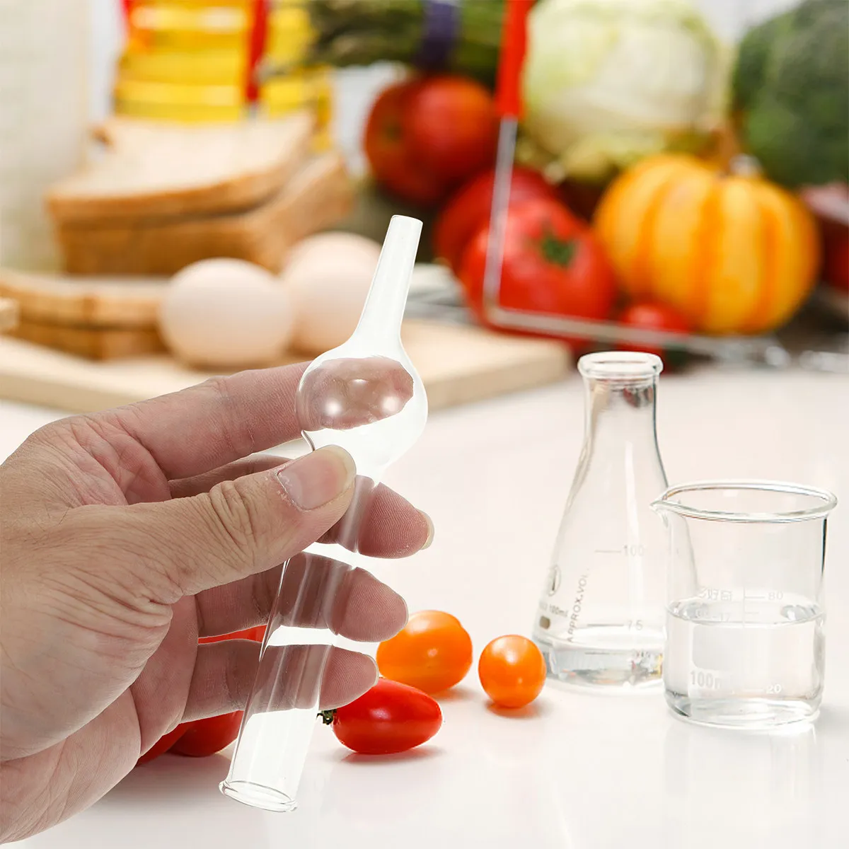 

5Pcs Glass Drying Tubes Single-Ball Design Chemical Experiment Equipment Teaching Aids Laboratory Glass Drying Tubes for Schools