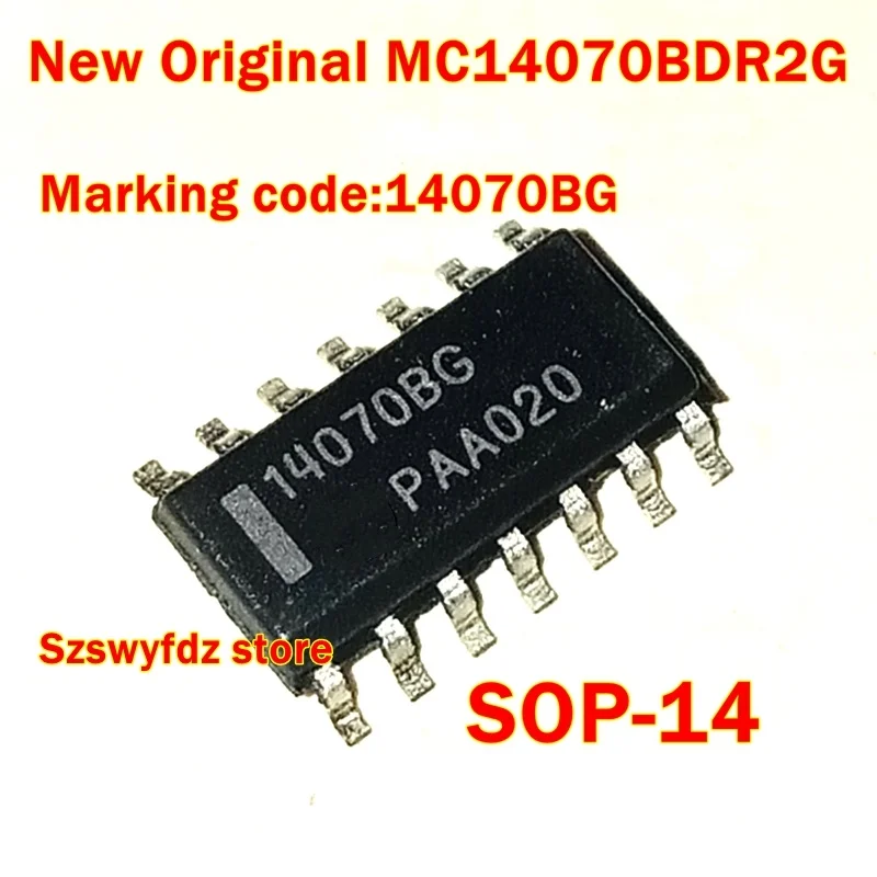 

1pcs to 100pcs New Original MC14070BDR2G MC14070BDR2 SOP-14 Marking code:14070BG CMOS SSI Quad Exclusive OR and NOR Gates