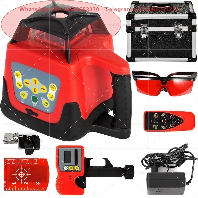 360 Rotary Auto Self-Leveling Laser Level ±5 Degrees With Tripod Staff Outdoor Construction Measuring Tool