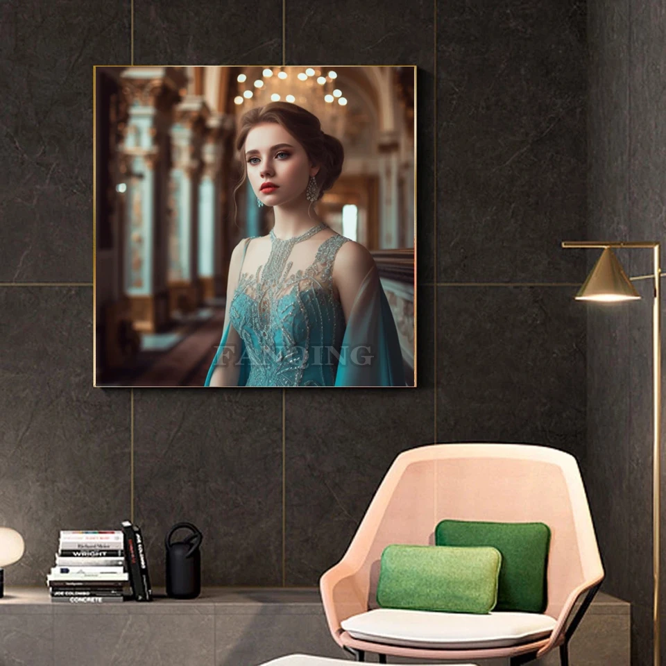 الماس طقم الطلاء الرجعية الفرنسية زي امرأة 5D DIY بها بنفسك كامل فسيفساء عبر غرزة حجر الراين صورة التطريز ديكور فني للمنزل L23