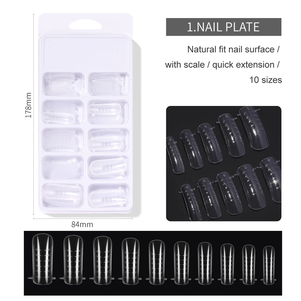 HALAIMAN Complete Gel Nail Kit Extension Gel Nail Art Set With Uv Led Lamp Fake Finger Quick Building Mold Nail Accessories Tool