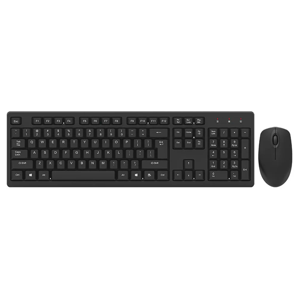 

Wireless Home Keyboard Mouse Set Black USB Silent Waterproof 2.4g Wireless Keyboard Mouse Ergonomic Office Use