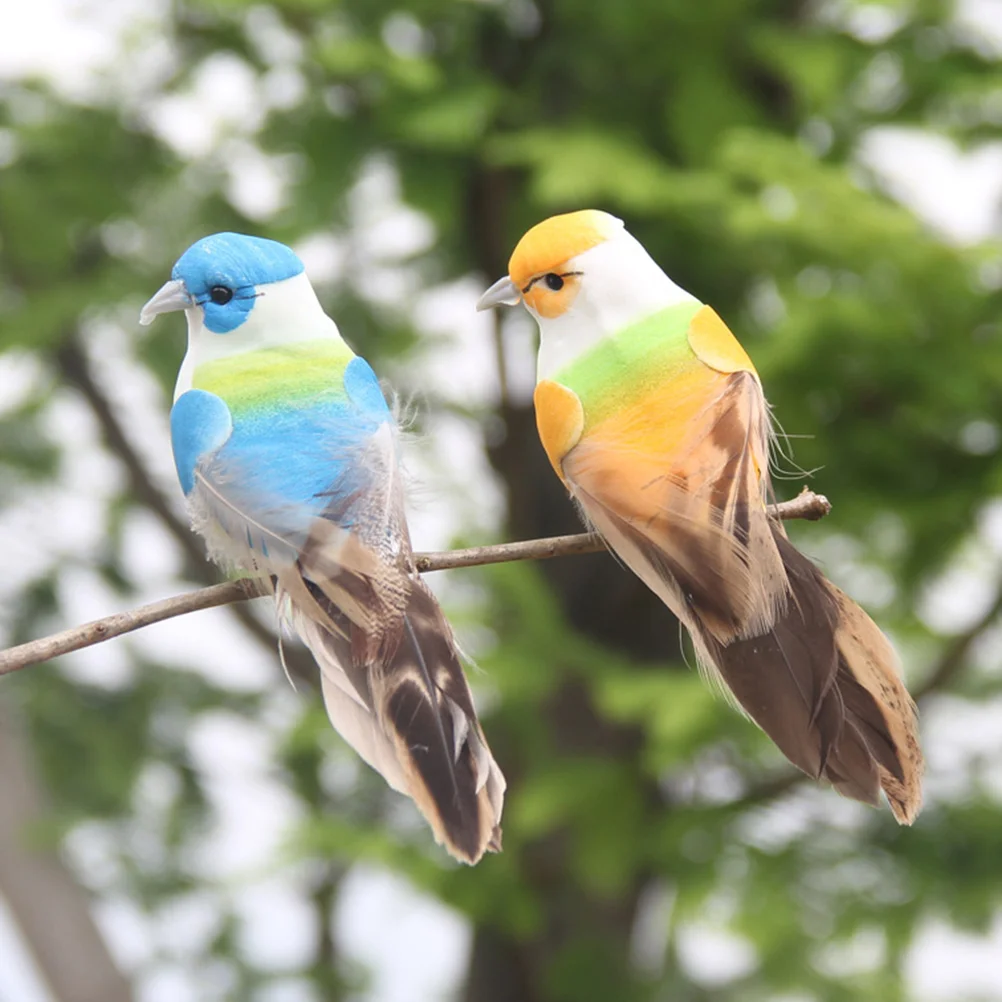 

12pcs Artificial Tree Bird Decor Lifelike Home Decor Bird Decorations Garden Party Plant Pot nament Yard Fencing