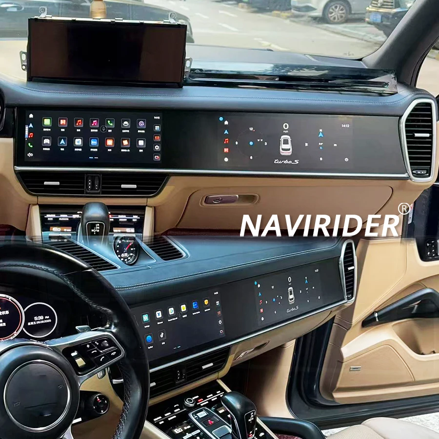 

Android Carplayr Head Unit for Porsche Cayenne 2018-2023 Interactive Multimedia Player with GPS Navigation 12.3+12.3 Inch Screen