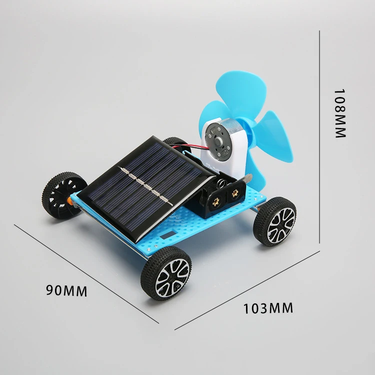 Kit de matériel de bricolage fait à la main pour enfants, technologie de voiture éolienne solaire, petite production, expériences scientifiques, jouets d'inKR