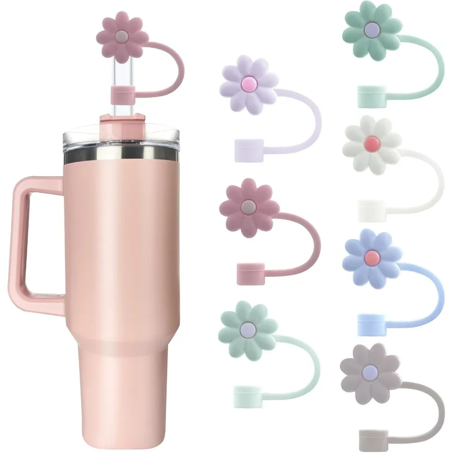 

7 шт., силиконовые накладки на соломинку диаметром 0,4 дюйма и 10 мм, совместимые с соломенными накладками на чашку 20 3040 унций для стакана емкостью 40 унций с ручкой