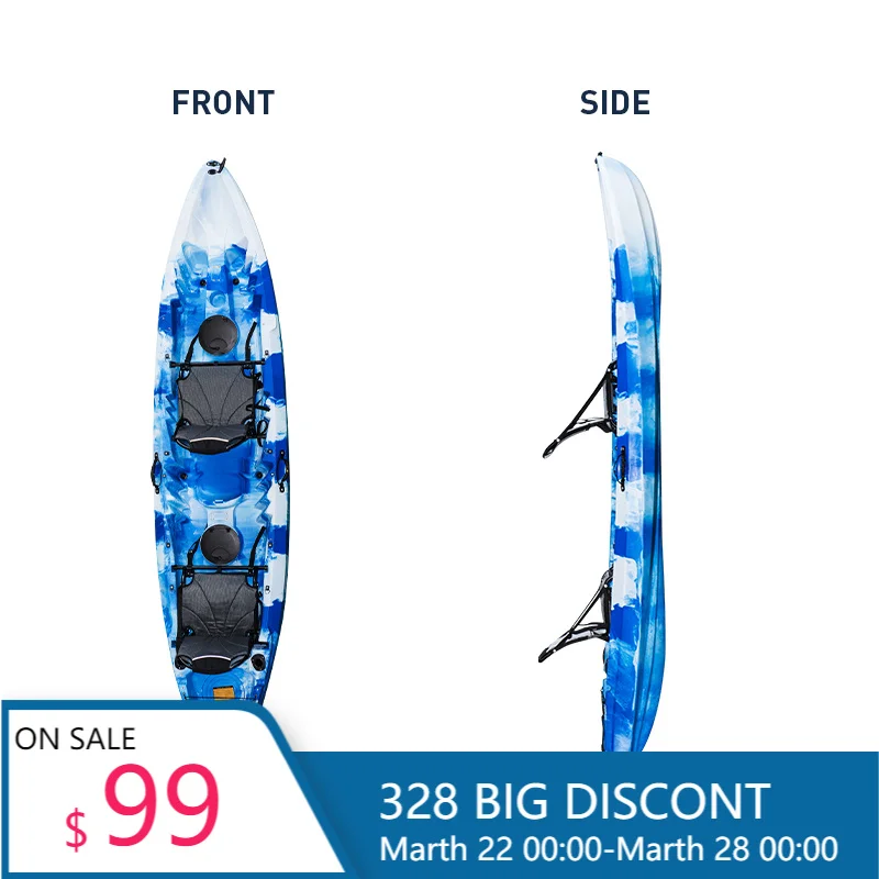3‑Person Sit‑on‑Top Leaf Fishing Kayak Complete With Paddle For Outdoor Water Sports
