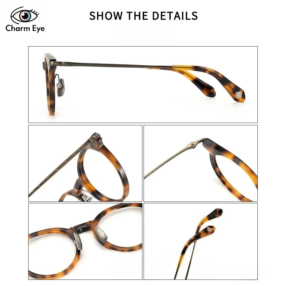 النساء خلات الأخضر إطار النظارات 2025 اليابان الرجعية الرجال التيتانيوم النقي النظارات البصرية قصر النظر مكافحة الضوء الأزرق اللون النظارات #5