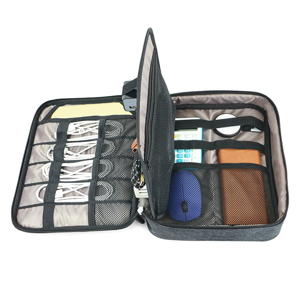 

Multi-Functional Waterproof Digital Storage Bag Thickened Electronic Organizer Double Layer Multiple Pockets Cable Case Travel
